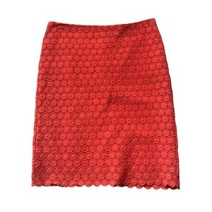 Cynthia Rowley red eyelet pencil skirt